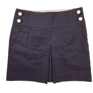 J. Crew Navy w/ Pockets & Gold Accent Buttons Sailor Mini Skirt Women's Size 4